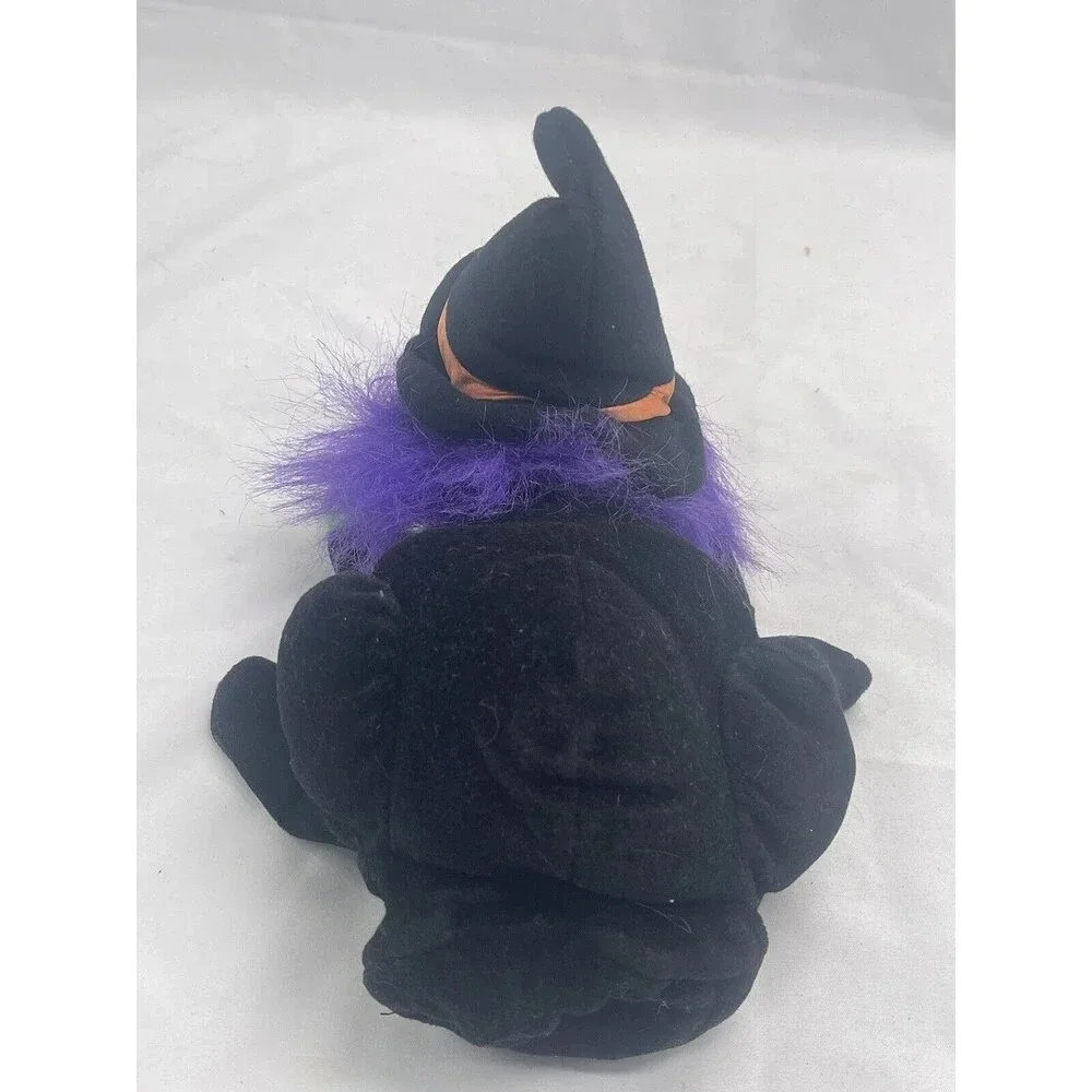 Vintage Halloween Hand Puppet Witch Plush Stuffed Animal Toy 8” RARE